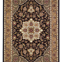 7'7" Round Polypropelene Black-Beige Area Rug