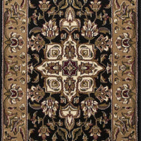 7'7" Round Polypropelene Black-Beige Area Rug