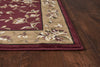 7'7" Round Polypropelene Red-Beige Area Rug