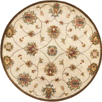 5'6" Round Wool Ivory Area Rug