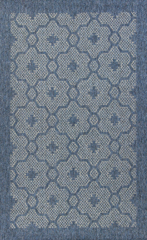 6'7" x 9'6" Polypropelene Blue Area Rug