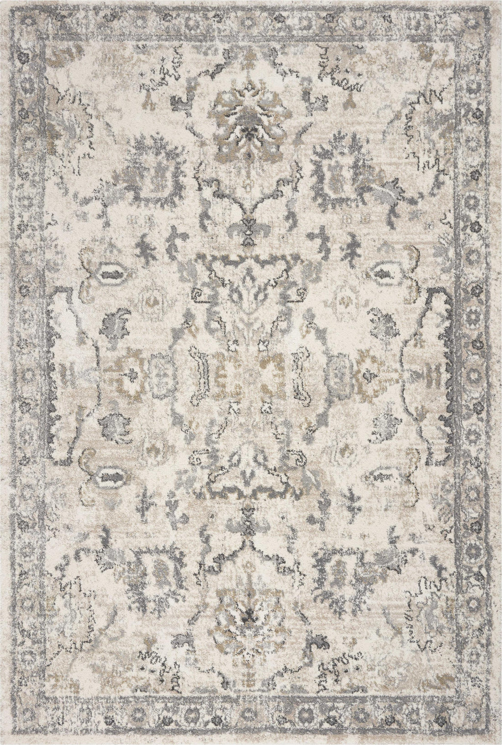 5'3" x 7'7" Polypropelene Ivory Area Rug