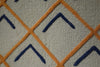 5' x 7' Wool Tangerine-Indigo Area Rug