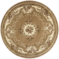 7'7" Round Polypropelene Beige-Ivory Area Rug