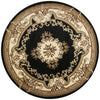 7'7" Round Polypropelene Black-Ivory Area Rug