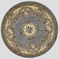 7'7" Round Polypropelene Slate Blue Area Rug