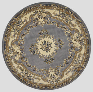 7'7" Round Polypropelene Slate Blue Area Rug