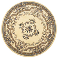 7'7" Round Polypropelene Ivory-Blue Area Rug