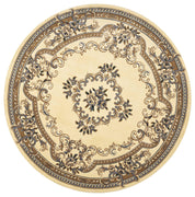 7'7" Round Polypropelene Ivory-Blue Area Rug