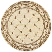 7'7" Round Polypropelene Ivory Area Rug