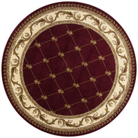 7'7" Round Polypropelene Red Area Rug