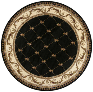 7'7" Round Polypropelene Black Area Rug