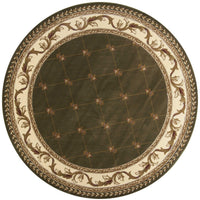 7'7" Round Polypropelene Green Area Rug