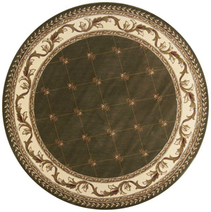 7'7" Round Polypropelene Green Area Rug