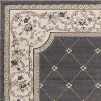 7'10" x 9'10" Polypropelene Grey-Ivory Area Rug