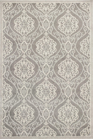 7'7" x 10'10" UV-treated Polypropelene Silver Area Rug