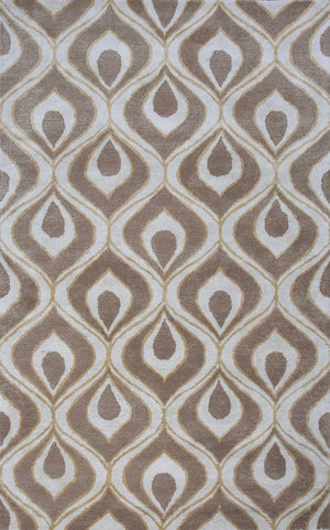 3'3" x 5'3" Wool & Viscose Blend Beige Area Rug