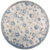 7'7" Round Polypropelene Grey-Blue Area Rug