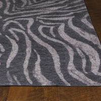 6'7" x 9'6" Polyester Charcoal Area Rug