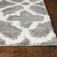 5'3" x 7'7" Microfiber Grey-Ivory Area Rug