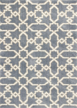 5'3" x 7'7" Microfiber Slate Blue Area Rug