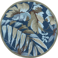 5'6" Round Polyester Ocean Area Rug