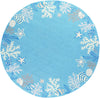 7'6" Round Polyester Sea Blue Area Rug