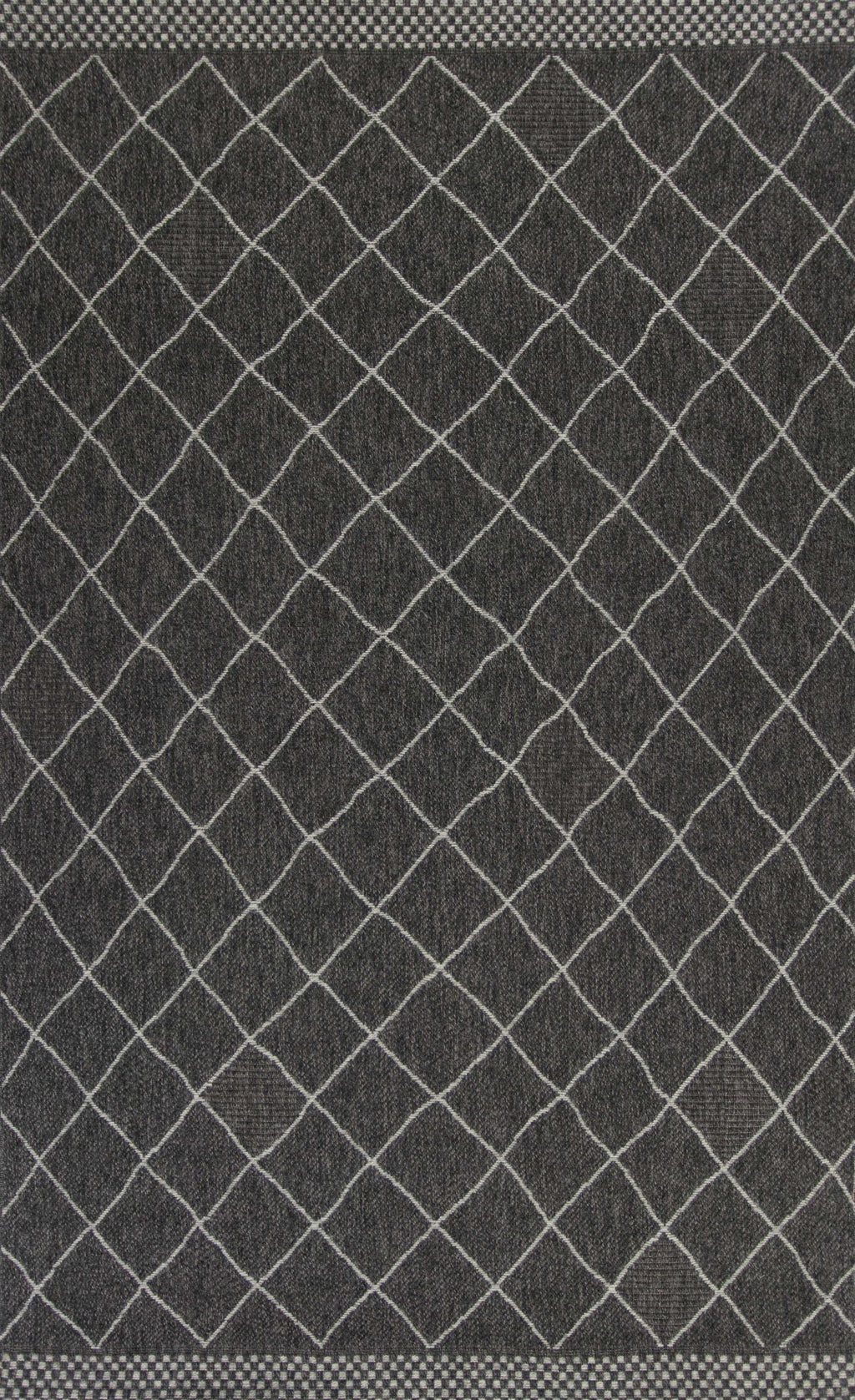 7'7" x 10'10" Polypropelene Charcoal Area Rug