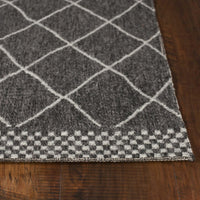 7'7" x 10'10" Polypropelene Charcoal Area Rug