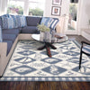 5'3" x 8'3" Wool Blue-Ivory Area Rug