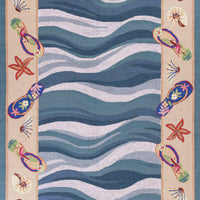 5'3" x 8'3" Wool Blue Area Rug