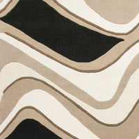 5' x 8' Wool Black-Beige Area Rug