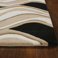 5' x 8' Wool Black-Beige Area Rug