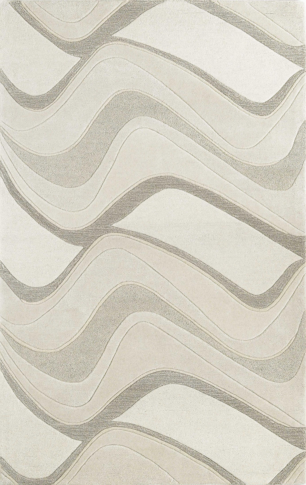 5' x 8' Wool Ivory Area Rug