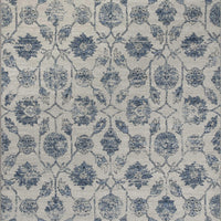 6'7" x 9'6" Polypropelene Ivory-Blue Area Rug