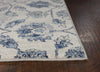 6'7" x 9'6" Polypropelene Ivory-Blue Area Rug