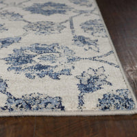 6'7" x 9'6" Polypropelene Ivory-Blue Area Rug