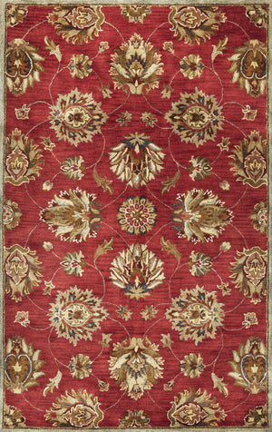 5' x 8' Wool Red Area Rug