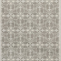 2'x4' Grey Machine Woven UV Treated Ogee Indoor Outdoor Accent Rug