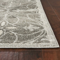 2'x4' Grey Machine Woven UV Treated Ogee Indoor Outdoor Accent Rug