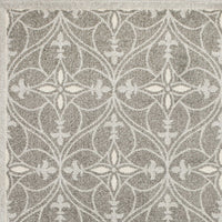 2'x4' Grey Machine Woven UV Treated Ogee Indoor Outdoor Accent Rug