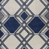 2' x 3' Ivory or Denim Geometric Hexagon UV Treated Accent Rug