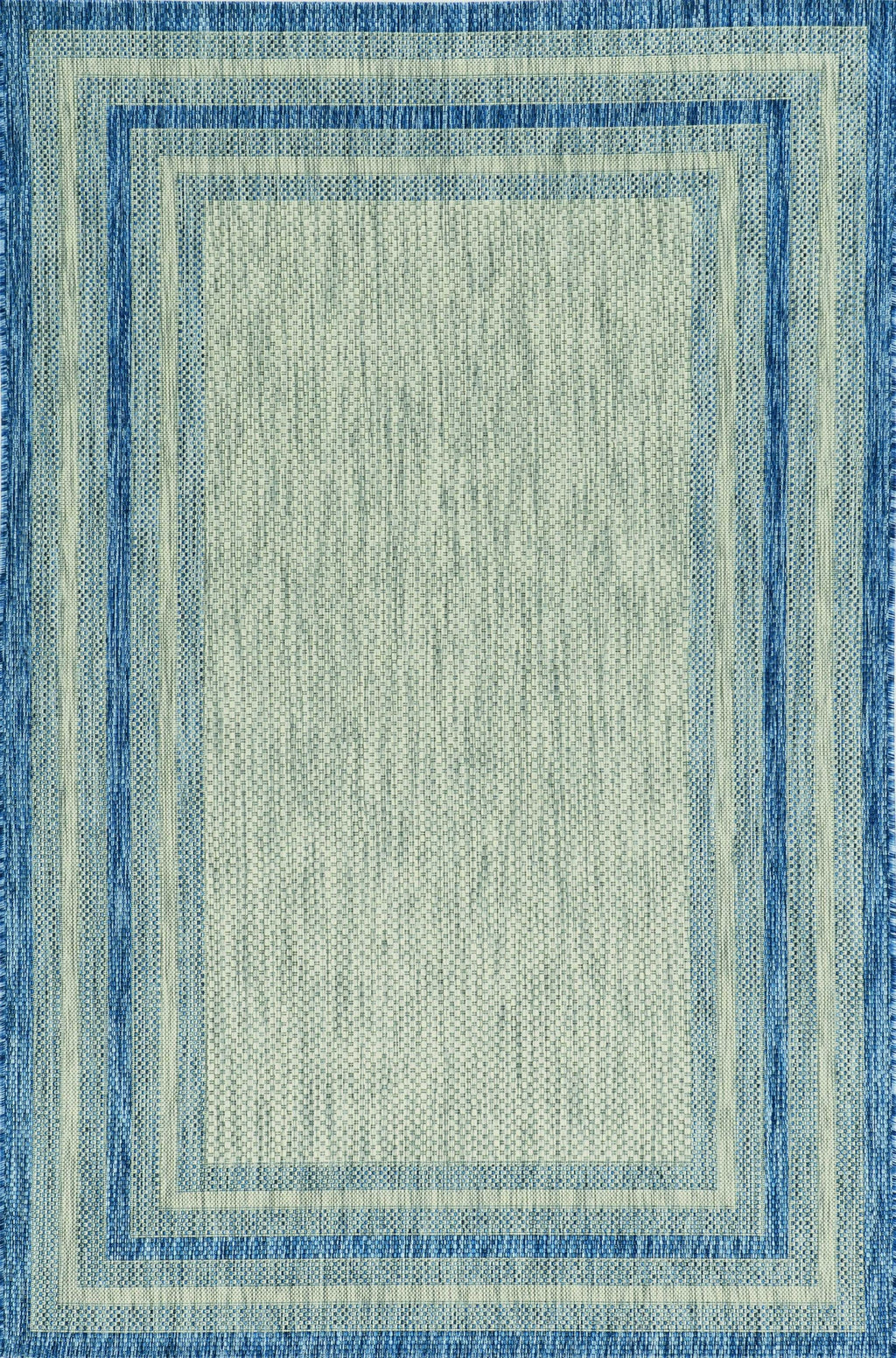 3'x4' Grey Denim Machine Woven UV Treated Color Bordered Indoor Outdoor Accent Rug