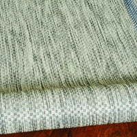 3'x4' Grey Denim Machine Woven UV Treated Color Bordered Indoor Outdoor Accent Rug