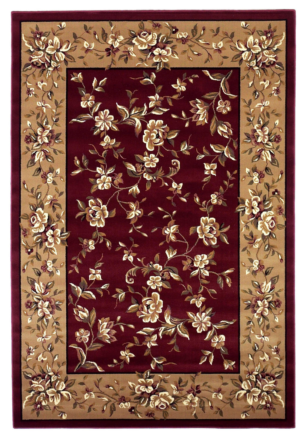 20" x 31" Polypropelene Red-Beige Area Rug