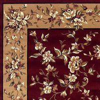 20" x 31" Polypropelene Red-Beige Area Rug