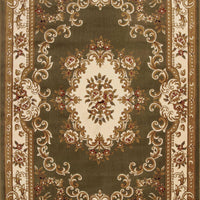 20" x 31" Polypropylene Green-Ivory Area Rug