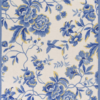 20" x 30" Polyester Ivory-Blue Area Rug