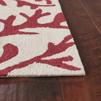 20" x 30" Polyester Ivory-Rust Area Rug