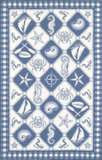 20" x 30" Wool Blue-Ivory Area Rug